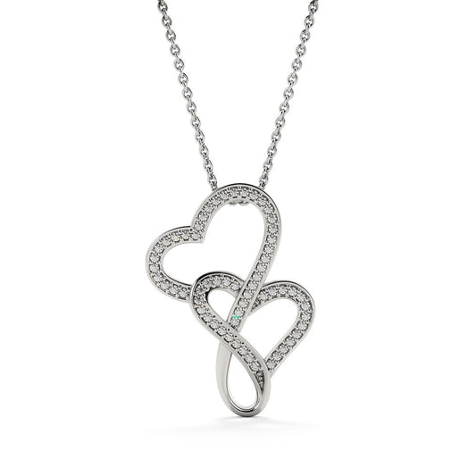 Intertwined heart Necklace decorated Small Swarovskis