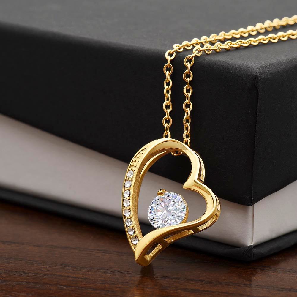 Adjustable Chain Necklace with Crystal Heart