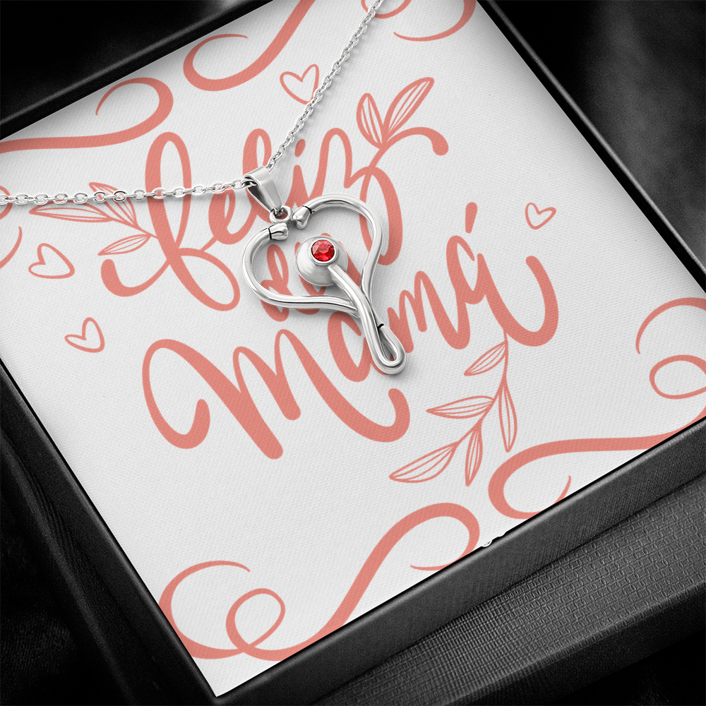 Stainless Steel Necklace with Red Swarovski®