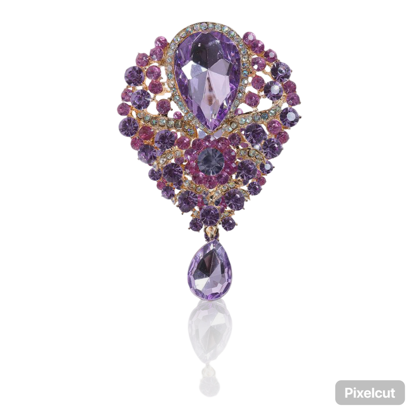 Alloy Rhinestone Teardrop Brooch. this brooch features a beautiful teardrop design adorned with sparkling rhinestones that catch the light with every movement.