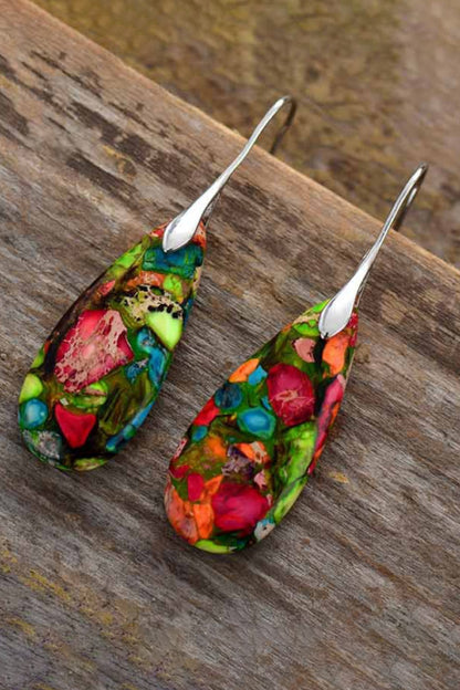 Turquoise Drop Earrings in Sterling Silver