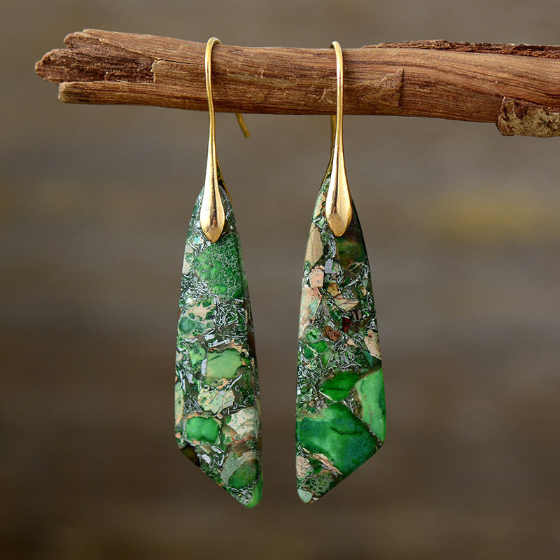 Gold-Plated Copper Dangle Earrings - consueloalondra