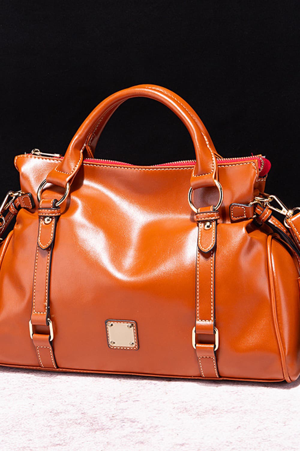 PU Leather Handbag with Tassels-Sophisticated in Motion - consueloalondra