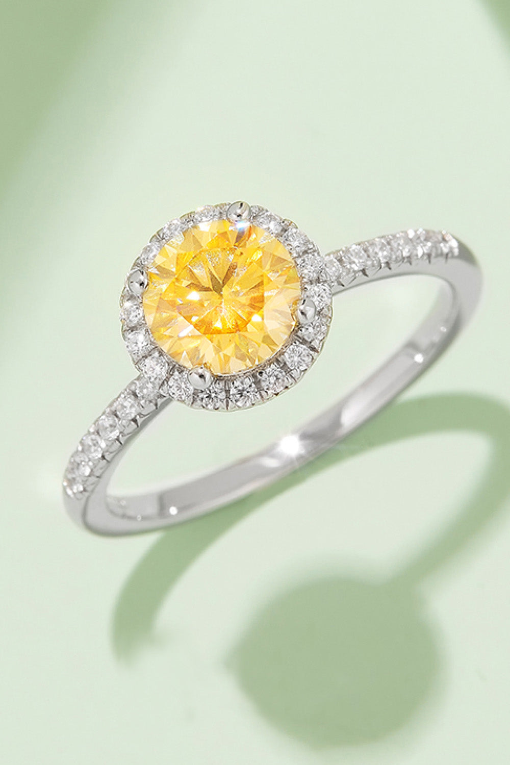 1 Carat Moissanite Halo Sterling Silver Ring – D Color, VVS1 Clarity - consueloalondra