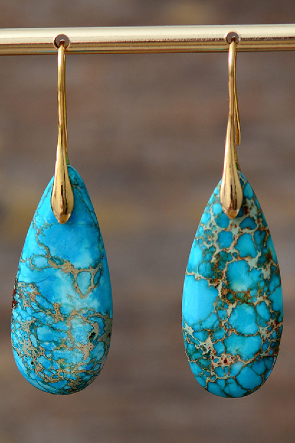 Turquoise Drop Earrings in Sterling Silver