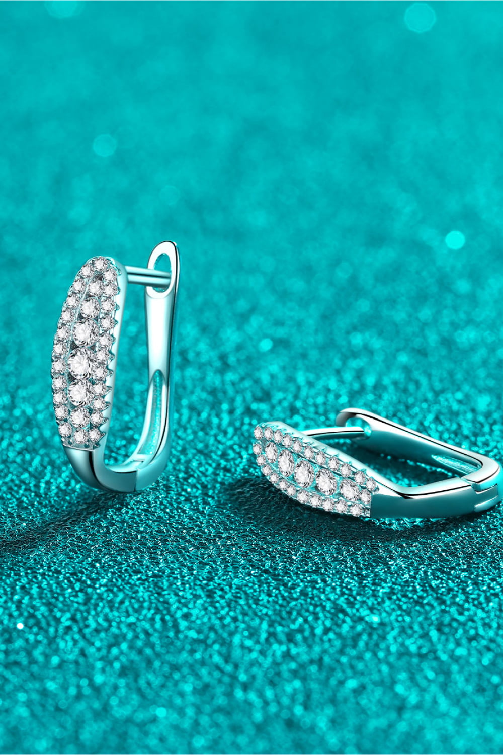 Moissanite Rhodium-Plated Earrings - consueloalondra