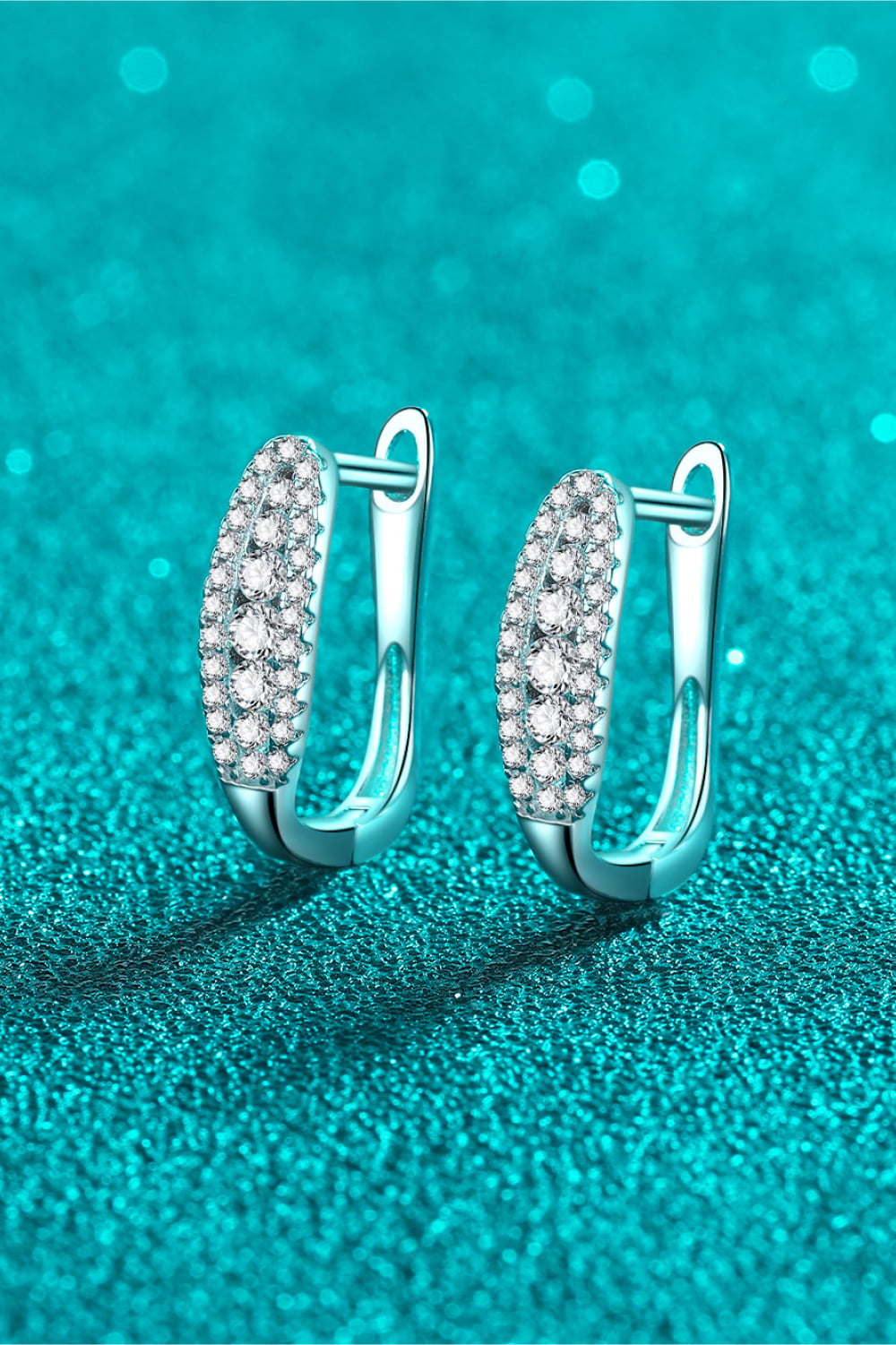 Moissanite Rhodium-Plated Earrings - consueloalondra