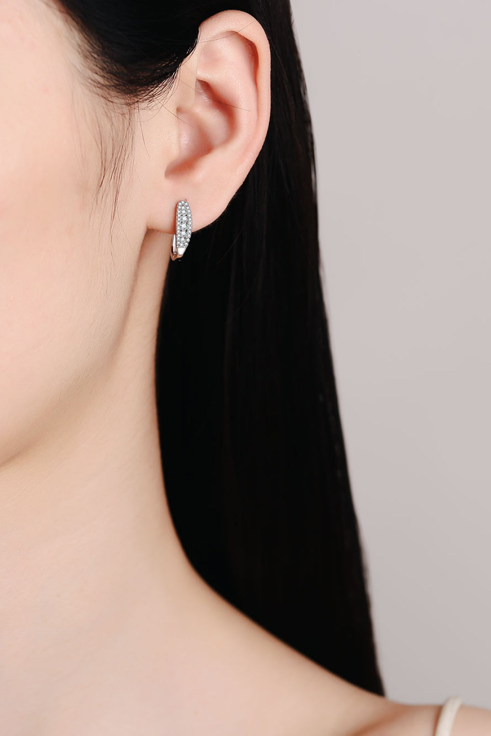 Moissanite Rhodium-Plated Earrings - consueloalondra