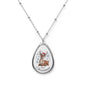 Christmas Reindeer Oval Necklace - Marry Christmas Pendant