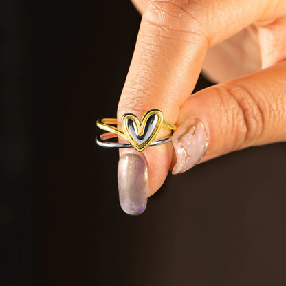 Sterling Silver Ring 925 Puzzle Heart Ring