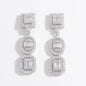 Zircon-Inlaid 925 Sterling Silver Drop Earrings