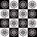 Pink and black floral checker digital paper