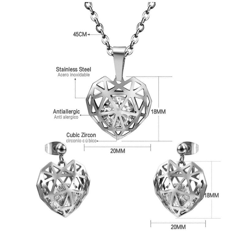 Gem Stone in Heart Cage