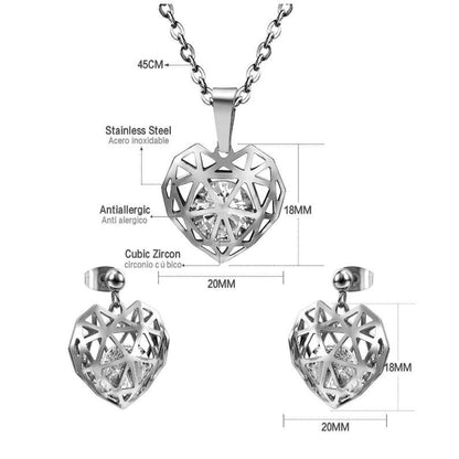 Gem Stone in Heart Cage