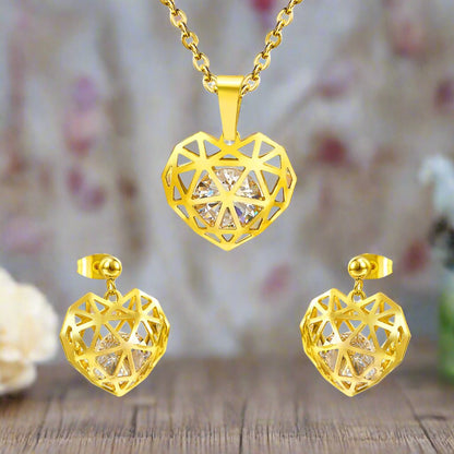 Gem stone in golden heart
