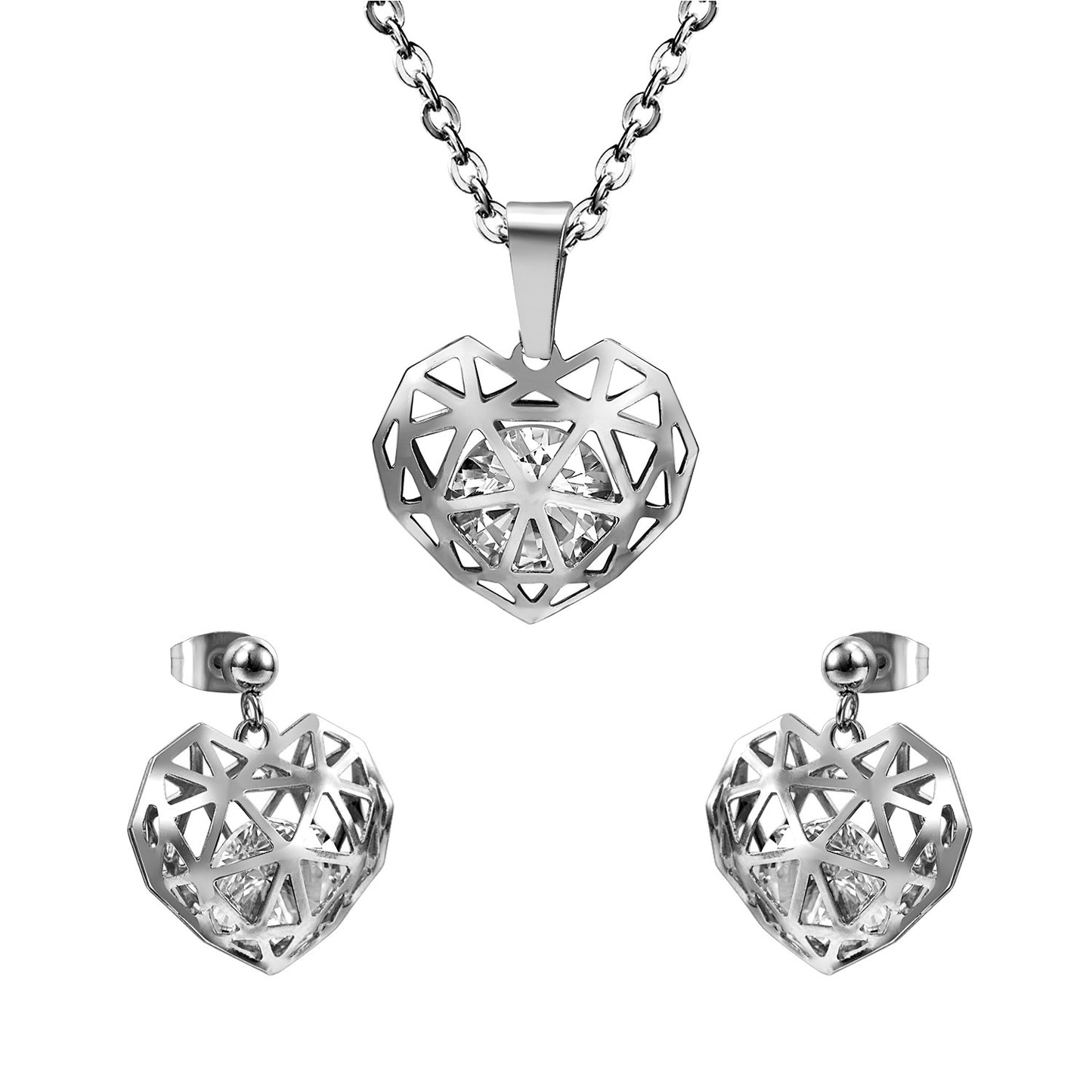 Heart and Gem Stone Set