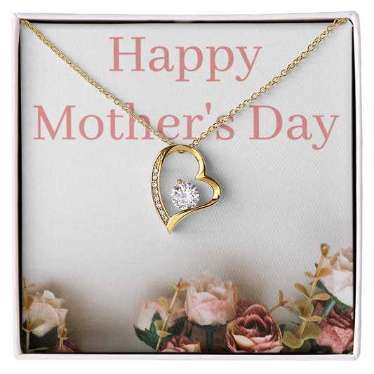 Golden Heart Pendant  necklace for Mother's Day.