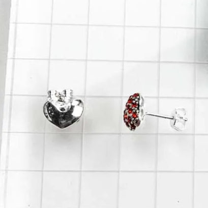 Stud Earrings Red Heart