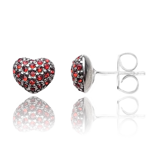 Stud Earrings Red Heart