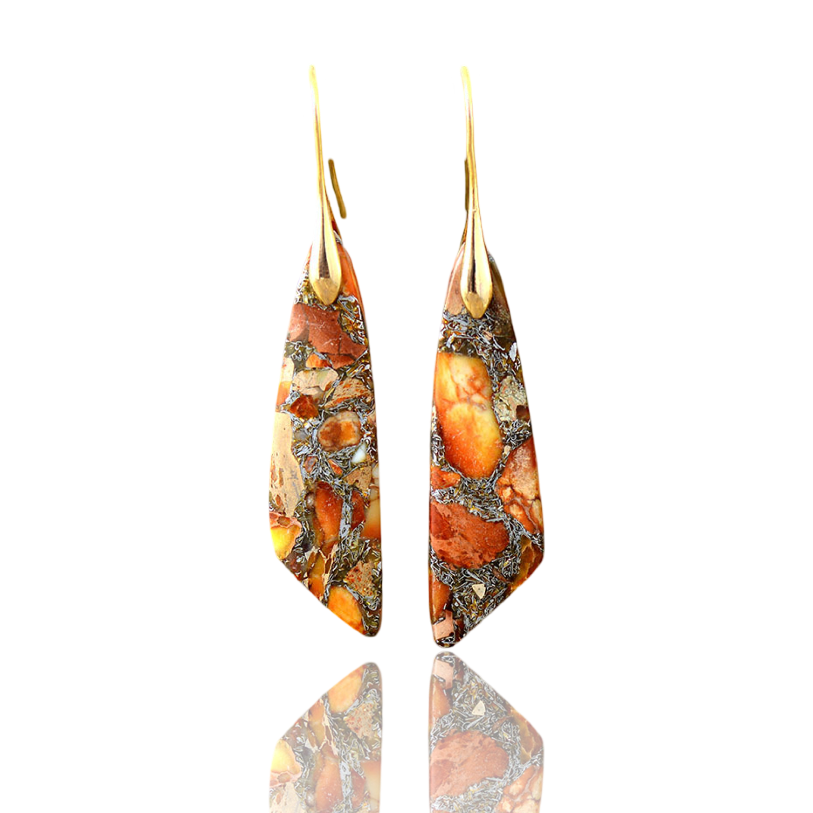 Gold-Plated Copper Dangle Earrings - consueloalondra