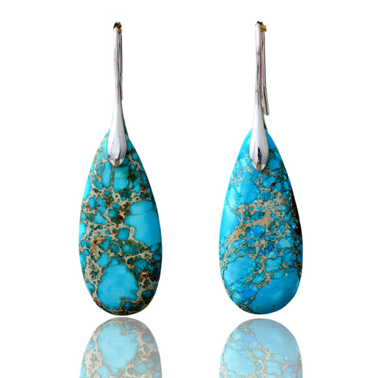 Turquoise Drop Earrings in Sterling Silver