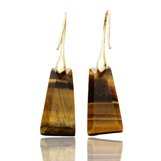 Handmade Geometrical Shape Natural Stone Dangle Earrings