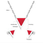 Red Triangle Shape Earrings and Necklace