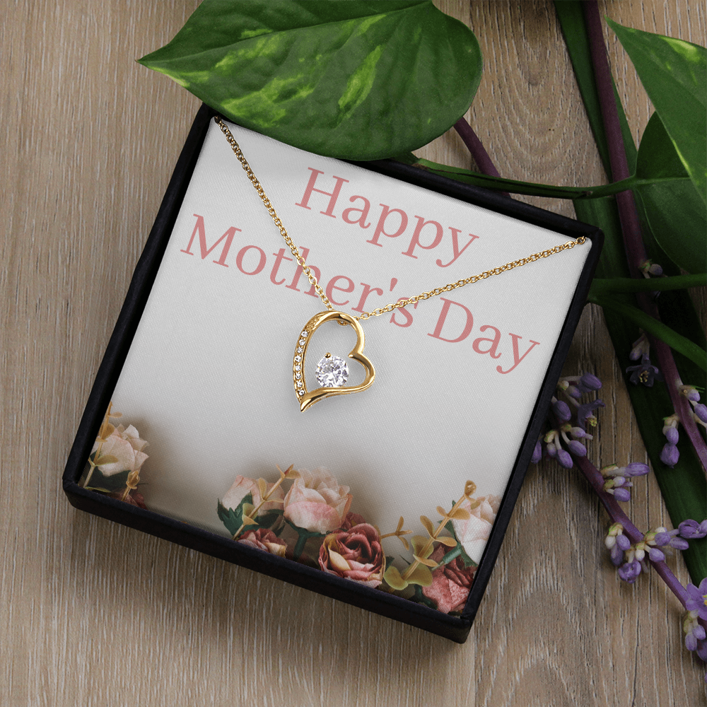 Golden Necklace for mother's Day in black box