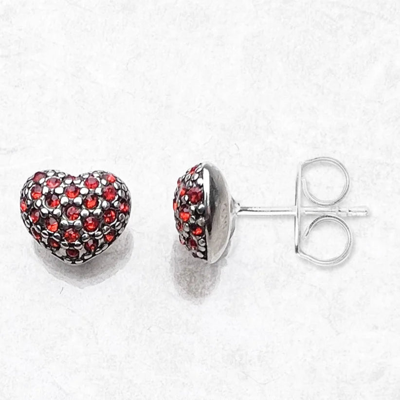 Stud Earrings Red Heart