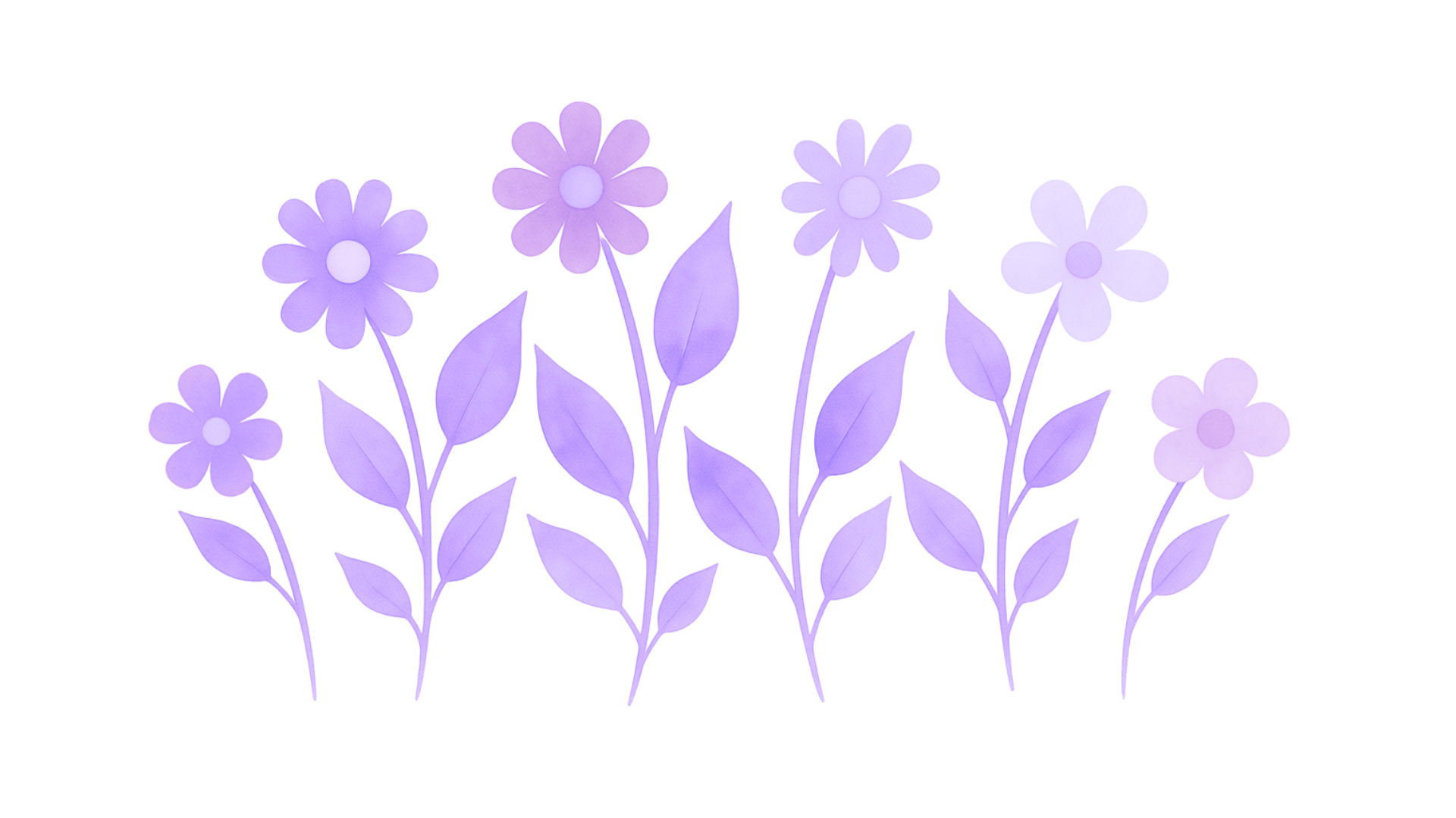 Three Horizontal Water Color Digital Flower Design
