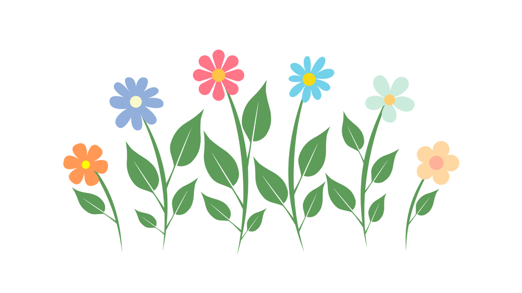 Three Horizontal Transparent Background PNG Water Color Flower Design / Flores de Colores