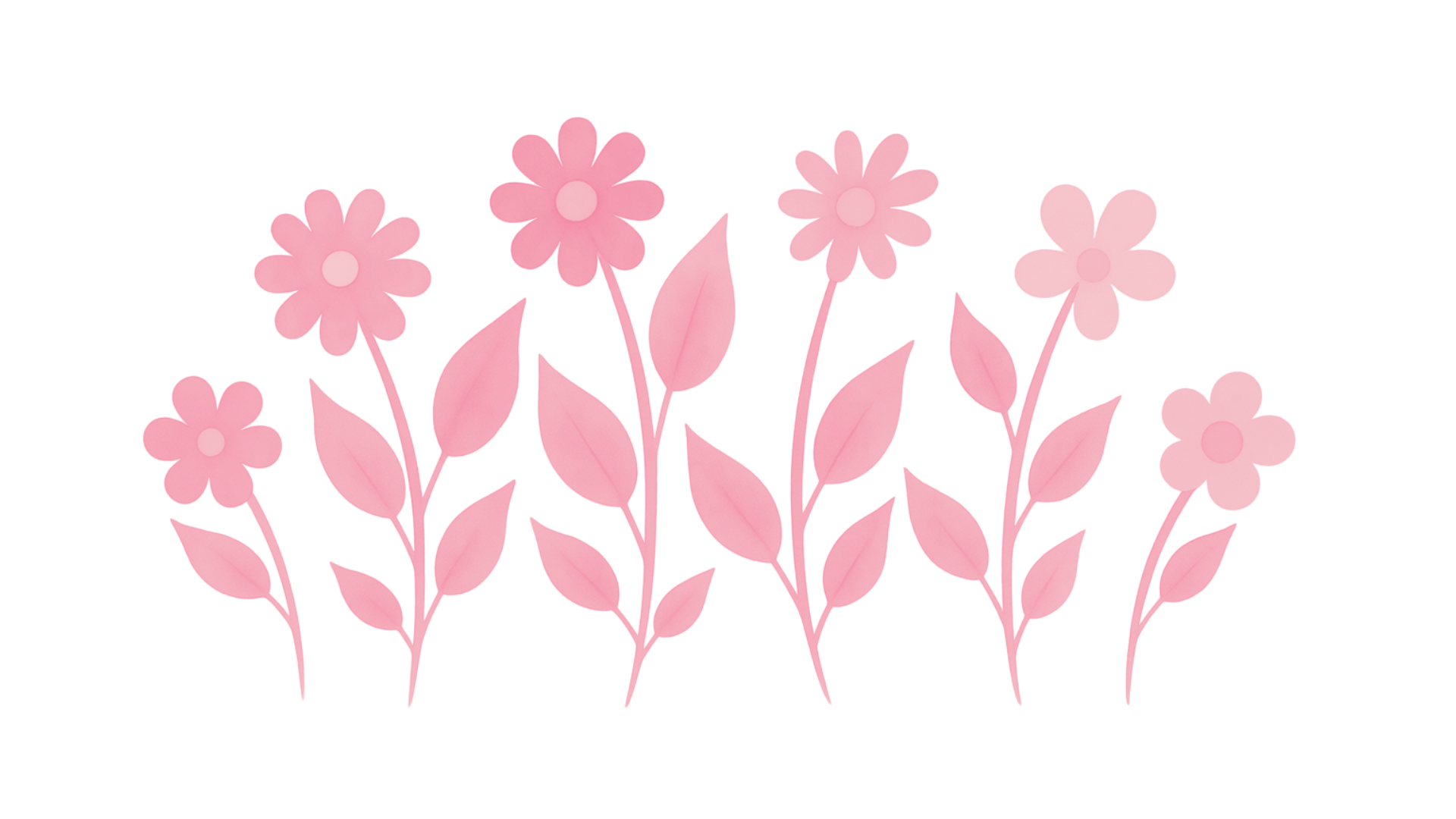 Three Horizontal Water Color Digital Flower Design