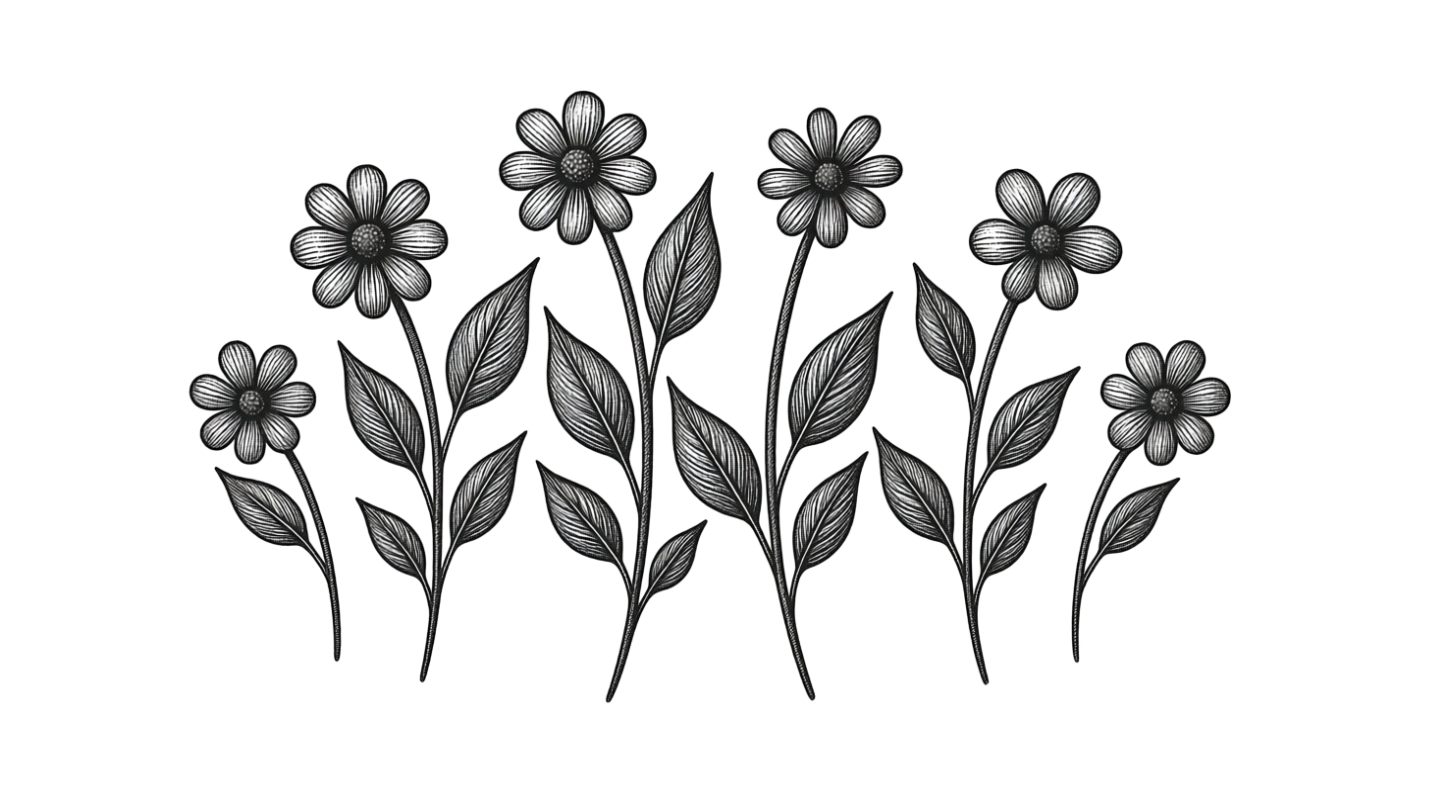 Sketch Flowers, Doodle Flowers, Floral PNG, Flower Clipart, Botanical Art, Hand-Drawn PNG, Floral Line Art, Transparent PNG, Cricut Files, Sublimation Design, Printable Art, Digital Download, Floral Graphics