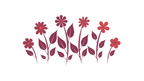 3 Horizontal Transparent Background PNG Flower Design / Flores de Colores