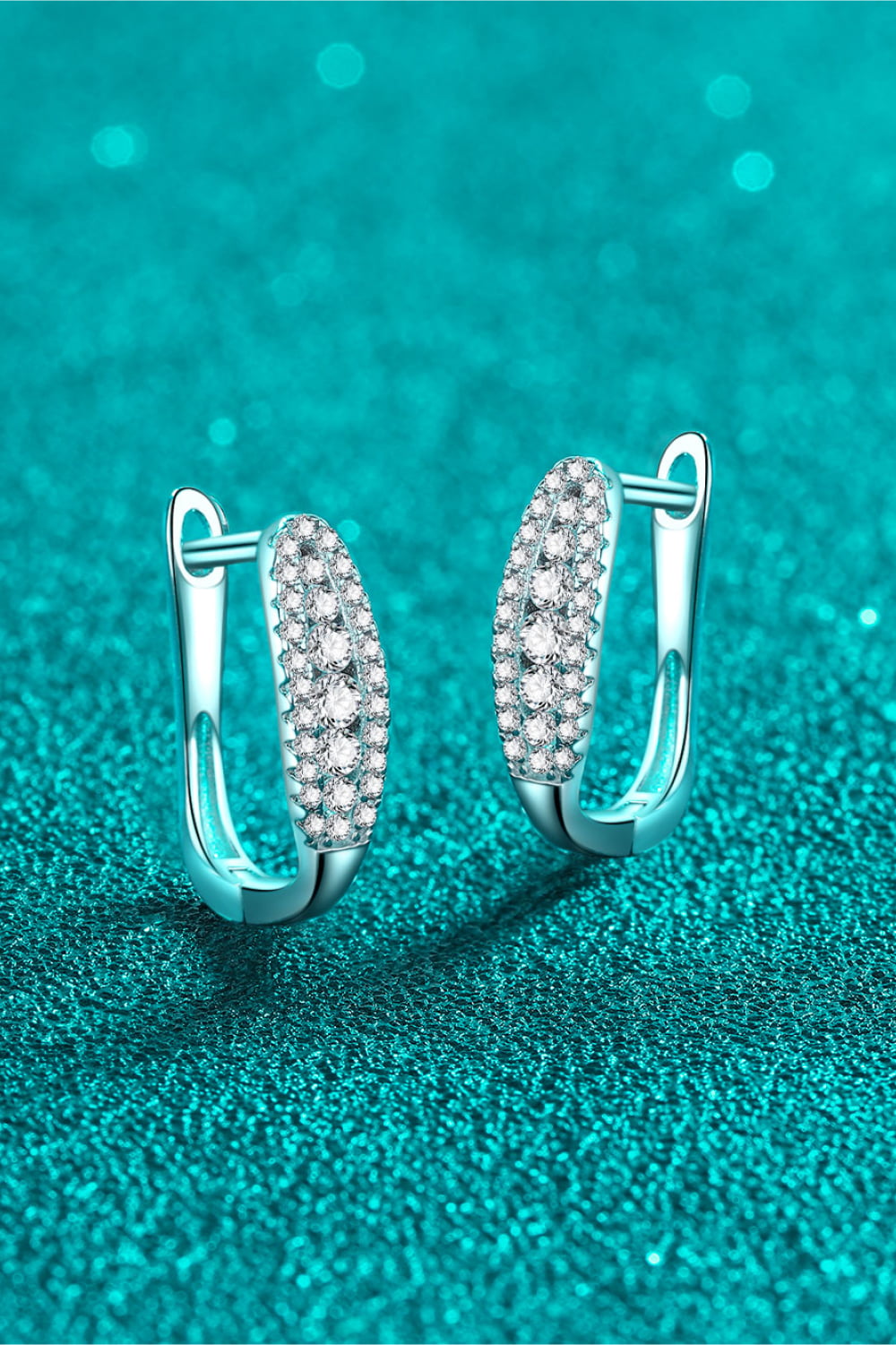 Moissanite Rhodium-Plated Earrings - consueloalondra