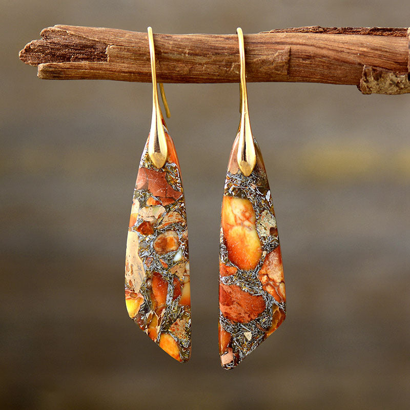 Gold-Plated Copper Dangle Earrings - consueloalondra