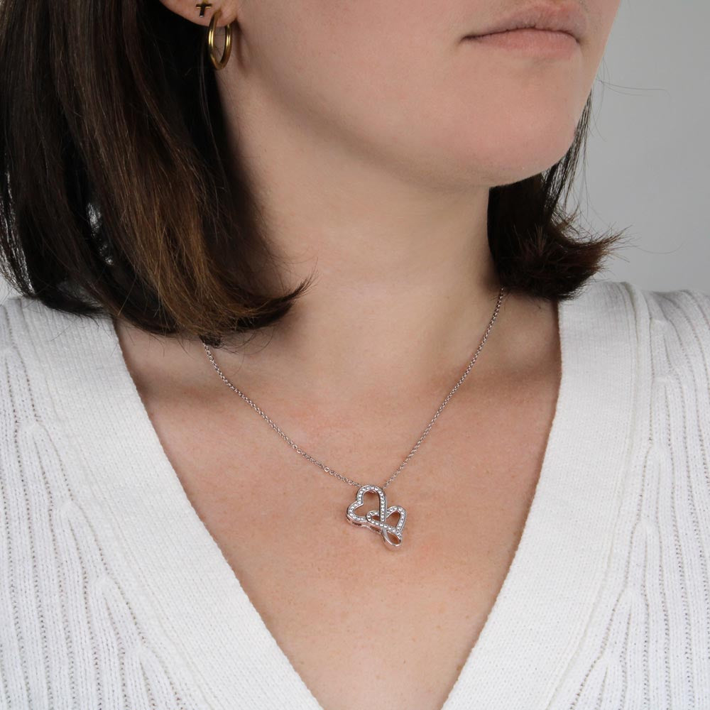 Intertwined heart Necklace decorated Small Swarovskis