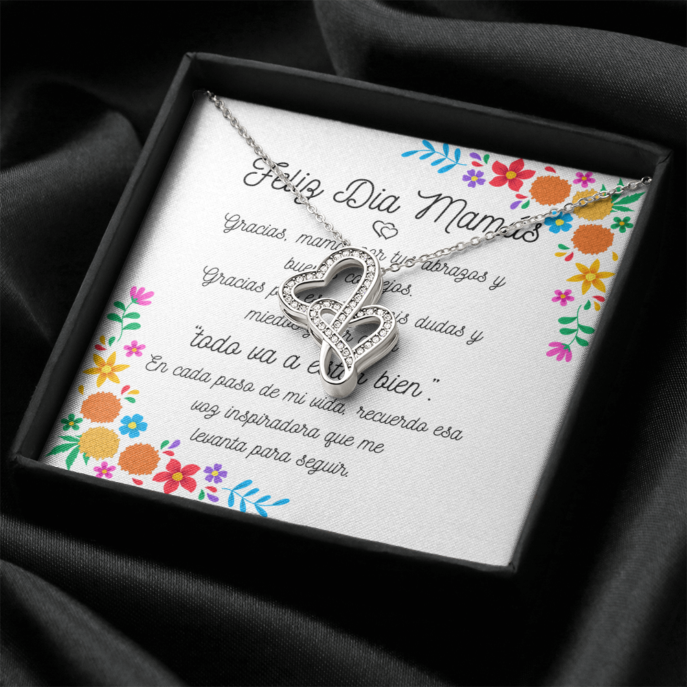 Intertwined heart Necklace decorated Small Swarovskis