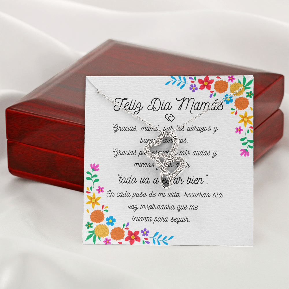 Intertwined heart Necklace decorated Small Swarovskis