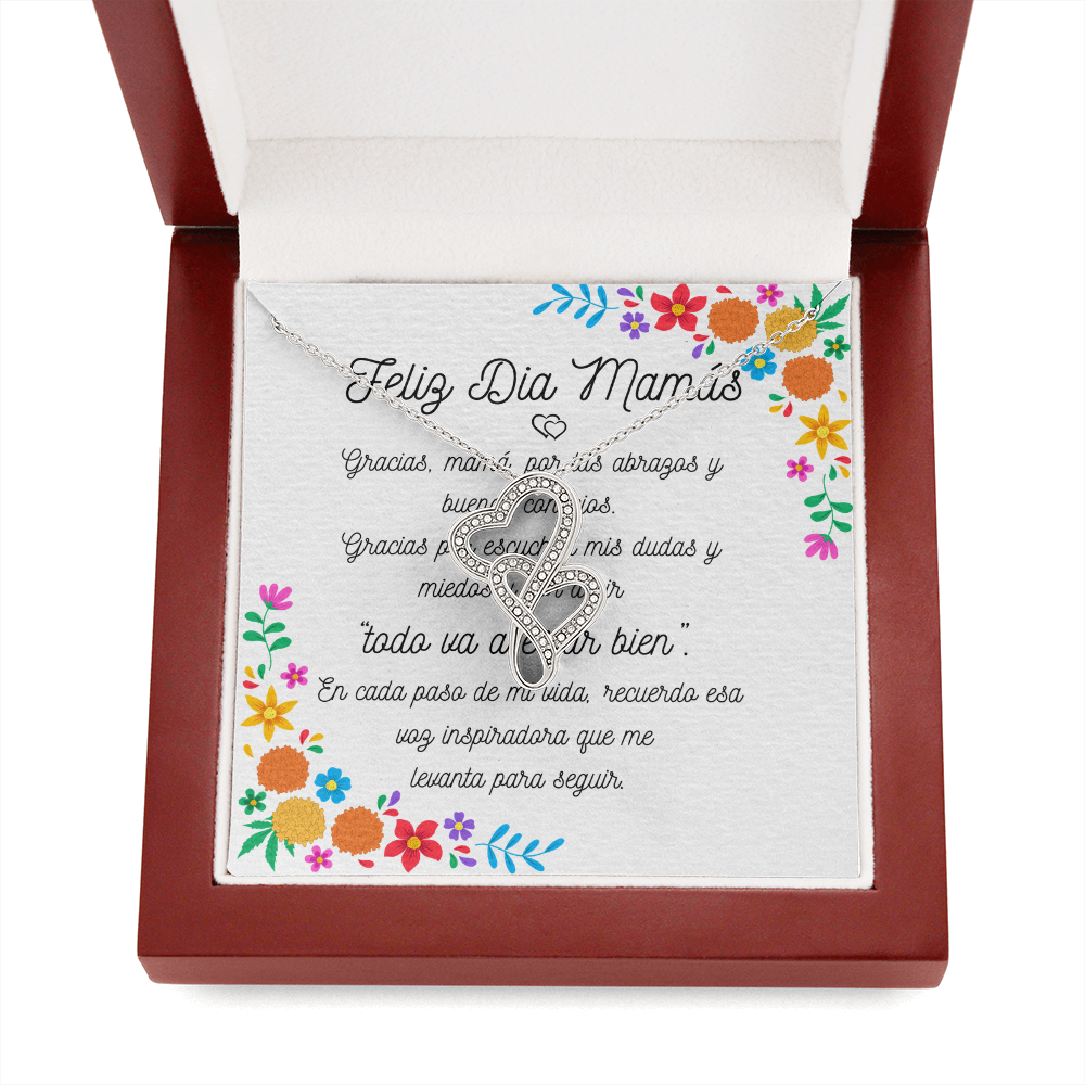 Intertwined heart Necklace decorated Small Swarovskis