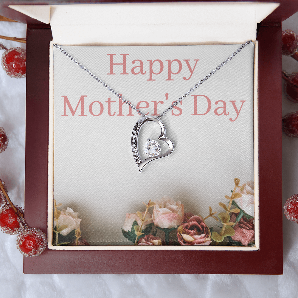 Necklace with crystal-heart pendant, accented with crystals sparkle