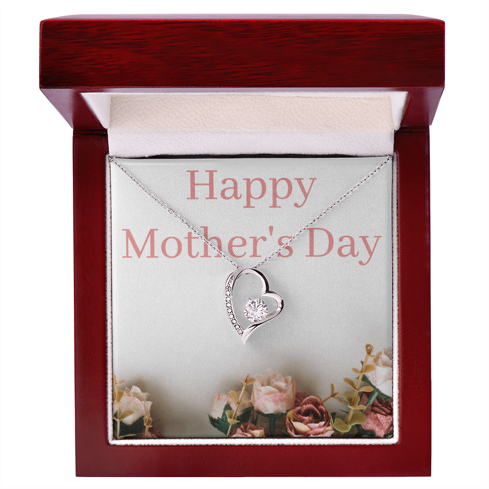 Necklace with crystal-heart pendant, accented with crystals sparkle