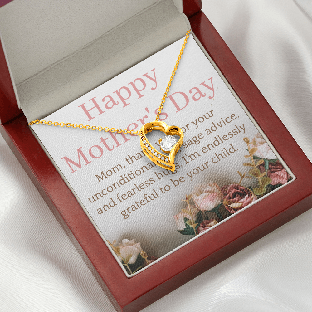 Adjustable Chain Necklace with Crystal Heart