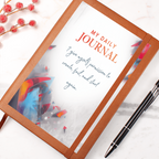 Graphic Leather Journal – Vegan Leather Cover, Custom Printed Front - consueloalondra
