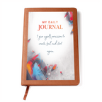Graphic Leather Journal – Vegan Leather Cover, Custom Printed Front - consueloalondra