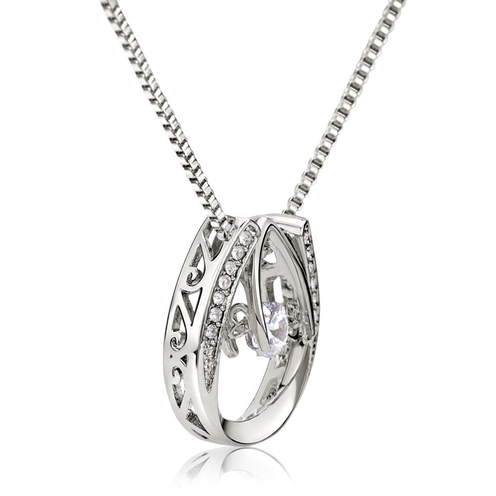 White Gold Over Stainless Steel Necklace