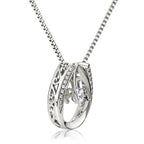 White Gold Over Stainless Steel Necklace