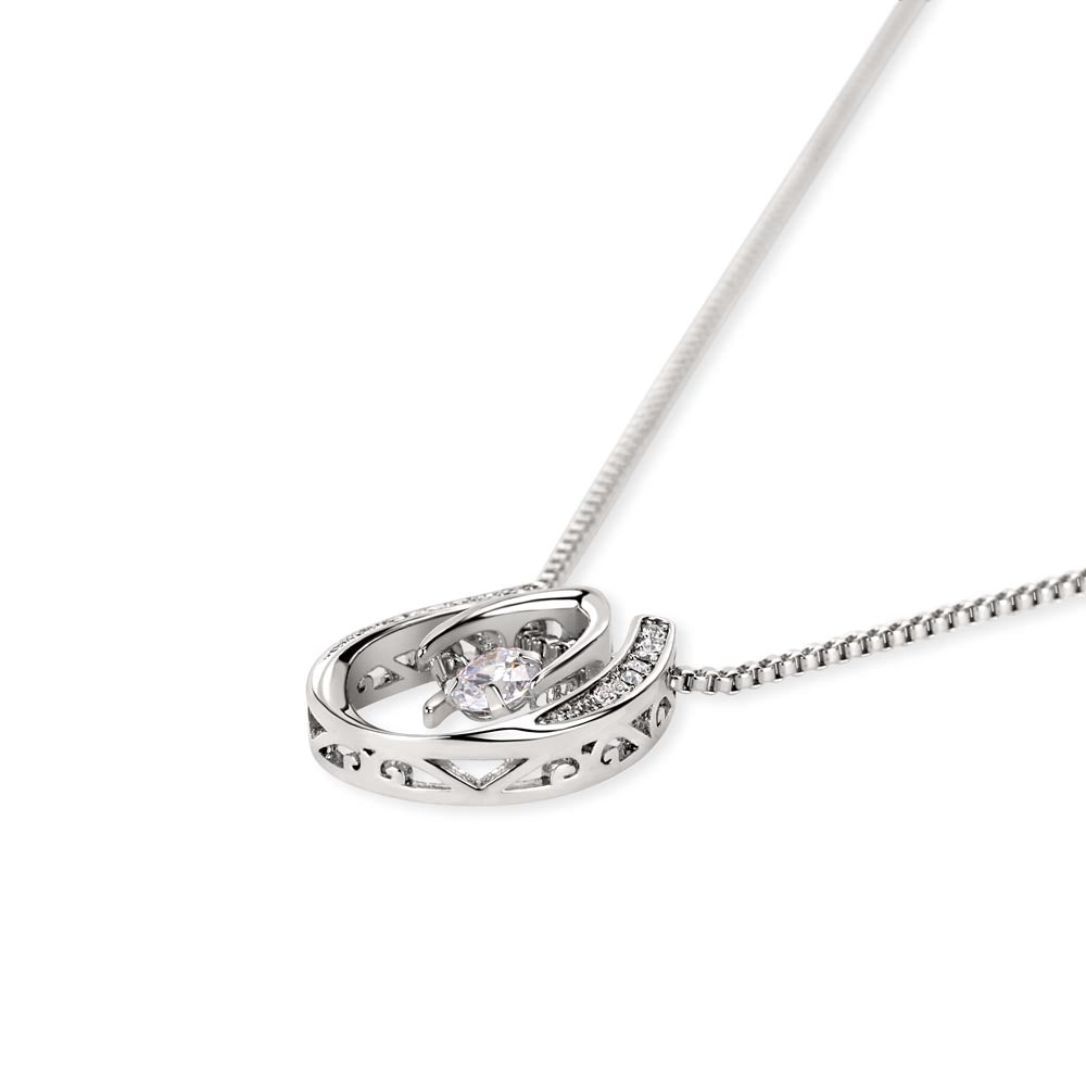 White Gold Over Stainless Steel Necklace