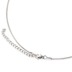 White Gold Over Stainless Steel Necklace