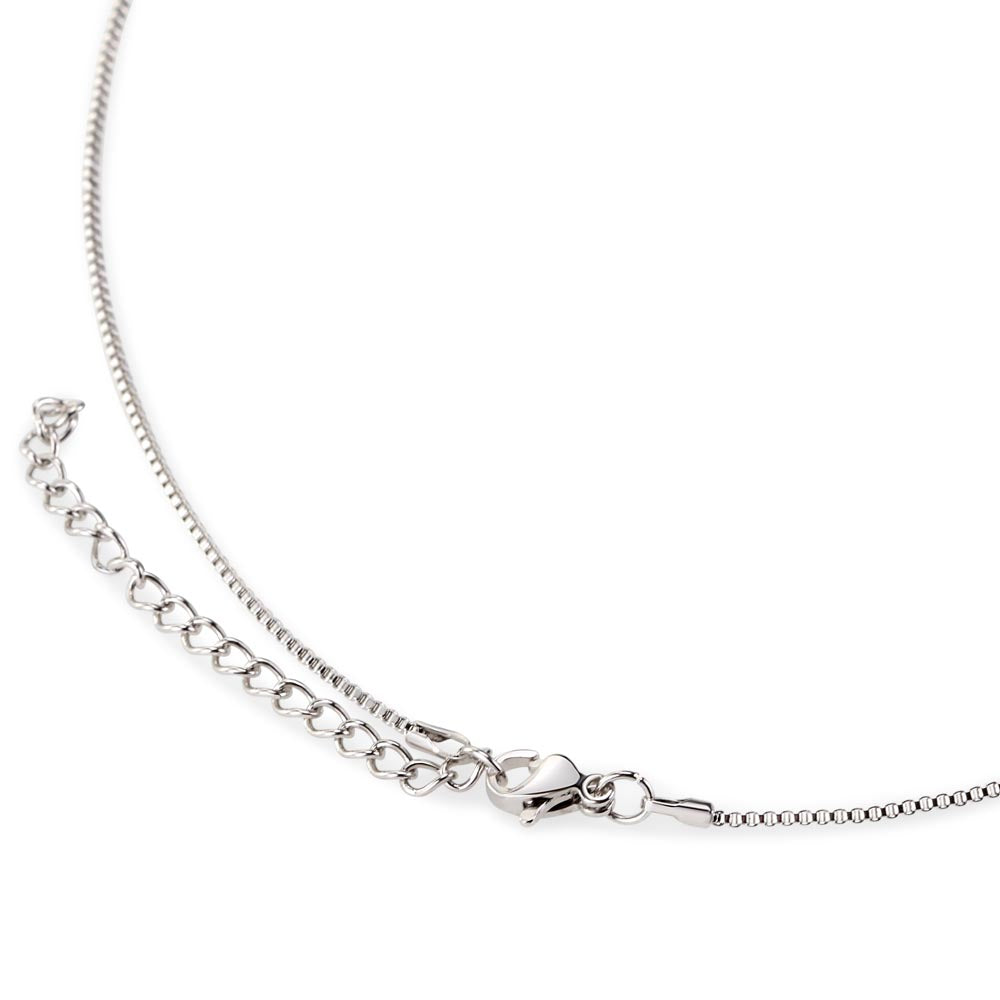 White Gold Over Stainless Steel Necklace